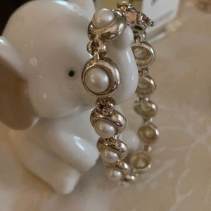 7 in pearl bracelet in silver